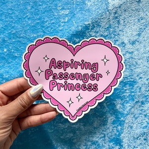 Passenger Princess Magnetic Bumper Sticker, Girly Pop Bumper Sticker, Funny Bumper Sticker, Funny Magnetic Bumper Sticker, Girl Car Sticker
