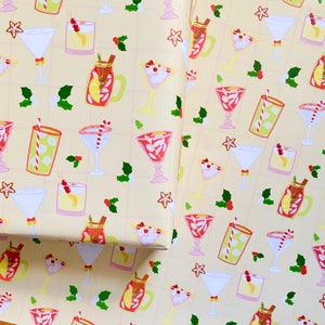 Christmas Cocktail Wrapping Paper, Midcentury Modern Wrapping Paper, Alcohol Christmas Wrapping Paper, Holiday Gift Wrap, Cocktail Lover