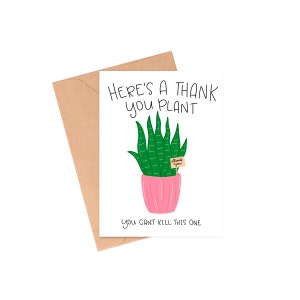 Tarjeta de agradecimiento por las plantas, tarjeta de agradecimiento divertida, tarjeta para amantes de las plantas, tarjeta de agradecimiento por las plantas, tarjeta de agradecimiento, tarjeta de plantas, tarjeta de agradecimiento para maestros