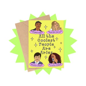 Tarjeta de cumpleaños de celebridades de Aries, tarjeta de cumpleaños de Aries, tarjeta de cumpleaños del zodíaco, tarjeta de cumpleaños de astrología, tarjeta de cumpleaños para Aries, signo de Aries