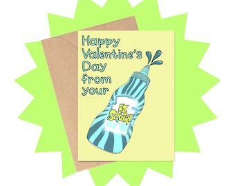 EZ Squirt Valentine's Day Card, Funny Food Valentines Day Card, 90s Nostalgia Valentines Card, Millennial Valentine, 2024 Valentines Card