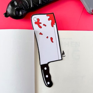 Butcher Knife Bookmark, Halloween Bookmark, Horror Bookmark, Die Cut Bookmark, Halloween Stationery, Horror Book, Bookish Gift, Halloween