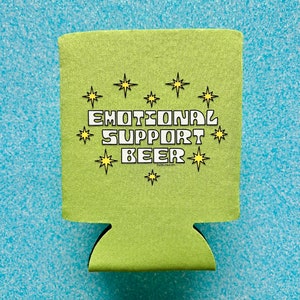 Emotional Support Beer Sleeve, Funny Beer Sleeve, Funny Can Cooler, Beer Can Holder, Funny Beer Bottle Sleeve, Funny Groomsmen Gift, Sleeve