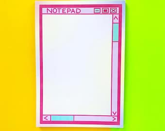 90er Computer Notizblock, Retro Windows Theme, To Do List Pad