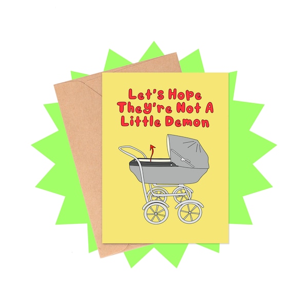 Not A Demon Baby Card, Rosemary's Baby Card, Horror Themed Baby Card, Horror Themed Congratulations, New Baby Card, Horror Baby Shower Card