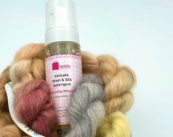 Luxurious Lavender Scented Wool and Silk Wash Mousse - Ideal for Handmade Garments