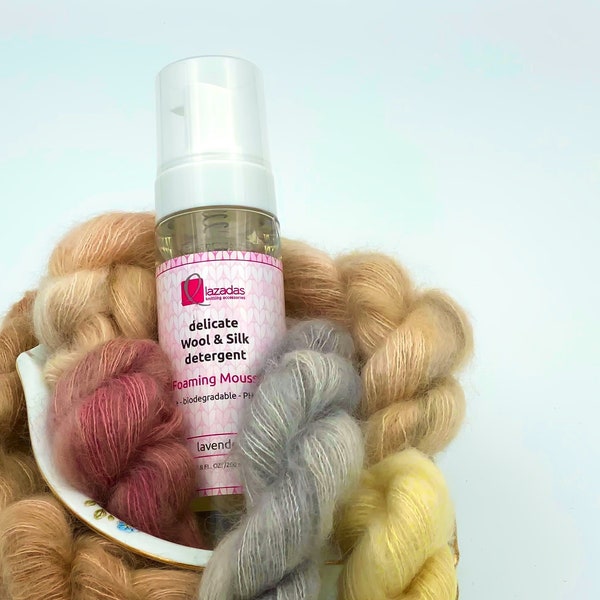 Luxurious Lavender Scented Wool and Silk Wash Mousse - Ideal for Handmade Garments