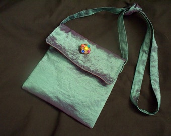 Bright emerald green bag, small handbag, girls bag, bright bag, handmade bag