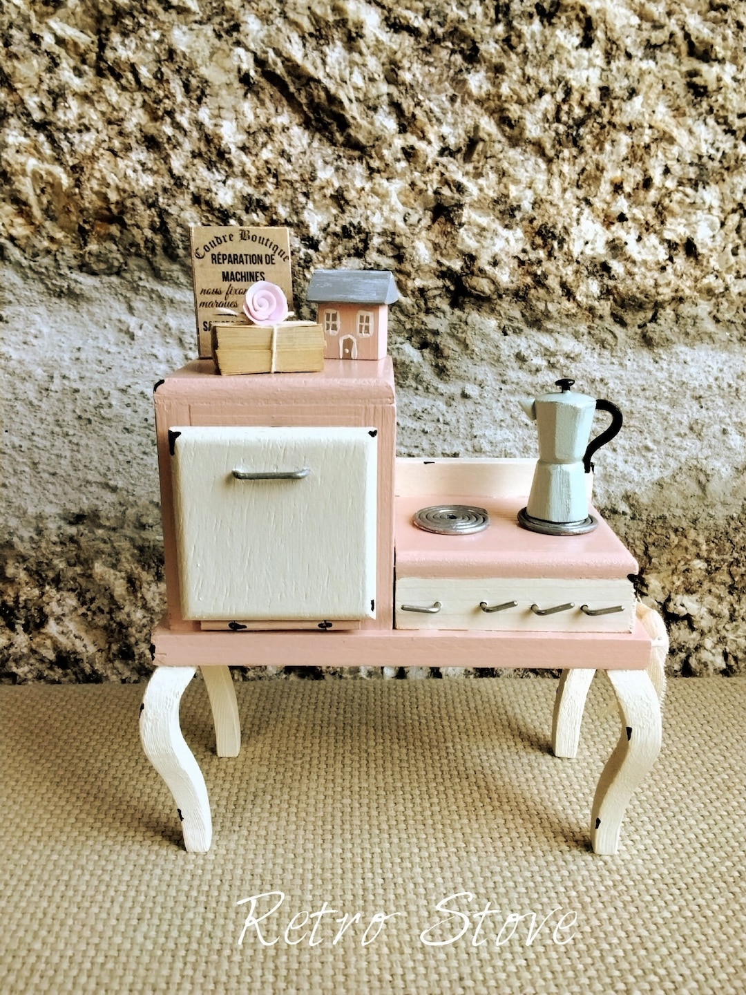 Dollhouse Miniature Stove Vintage, Dollhouse Kitchen Furniture, Miniature Stove, Miniature