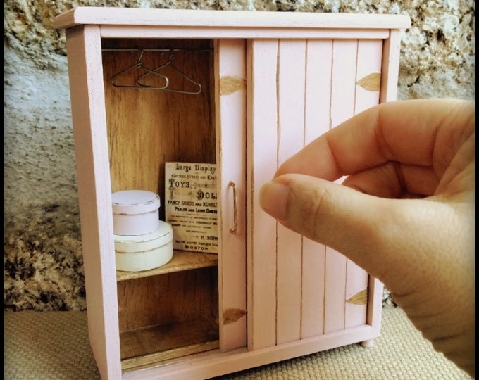 Dollhouse Wardrobe Closet, Dollhouse Miniature Armoire