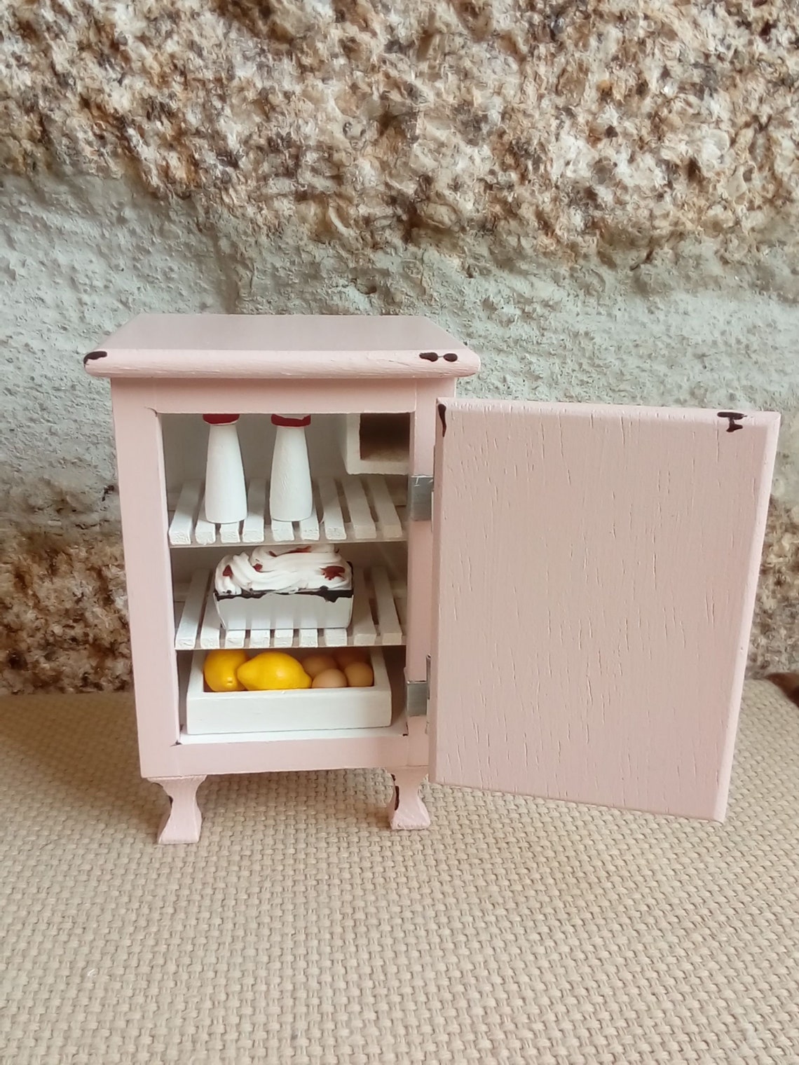Dollhouse Miniature Fridge Vintage Ice Box Dollhouse Kitchen Etsy