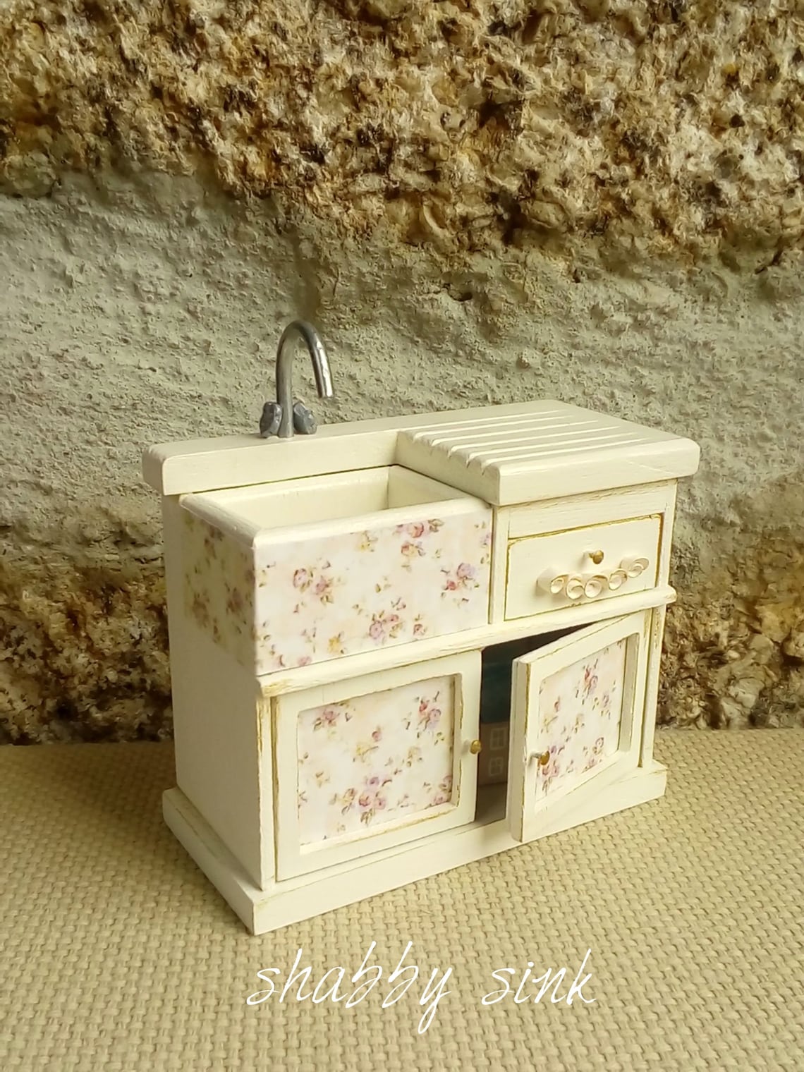 Miniature Sink VintageDollhouse sink shabby 1/12 Scale Etsy