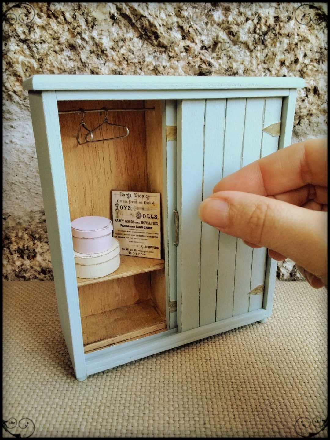Dollhouse Wardrobe Closet, Dollhouse Miniature Armoire