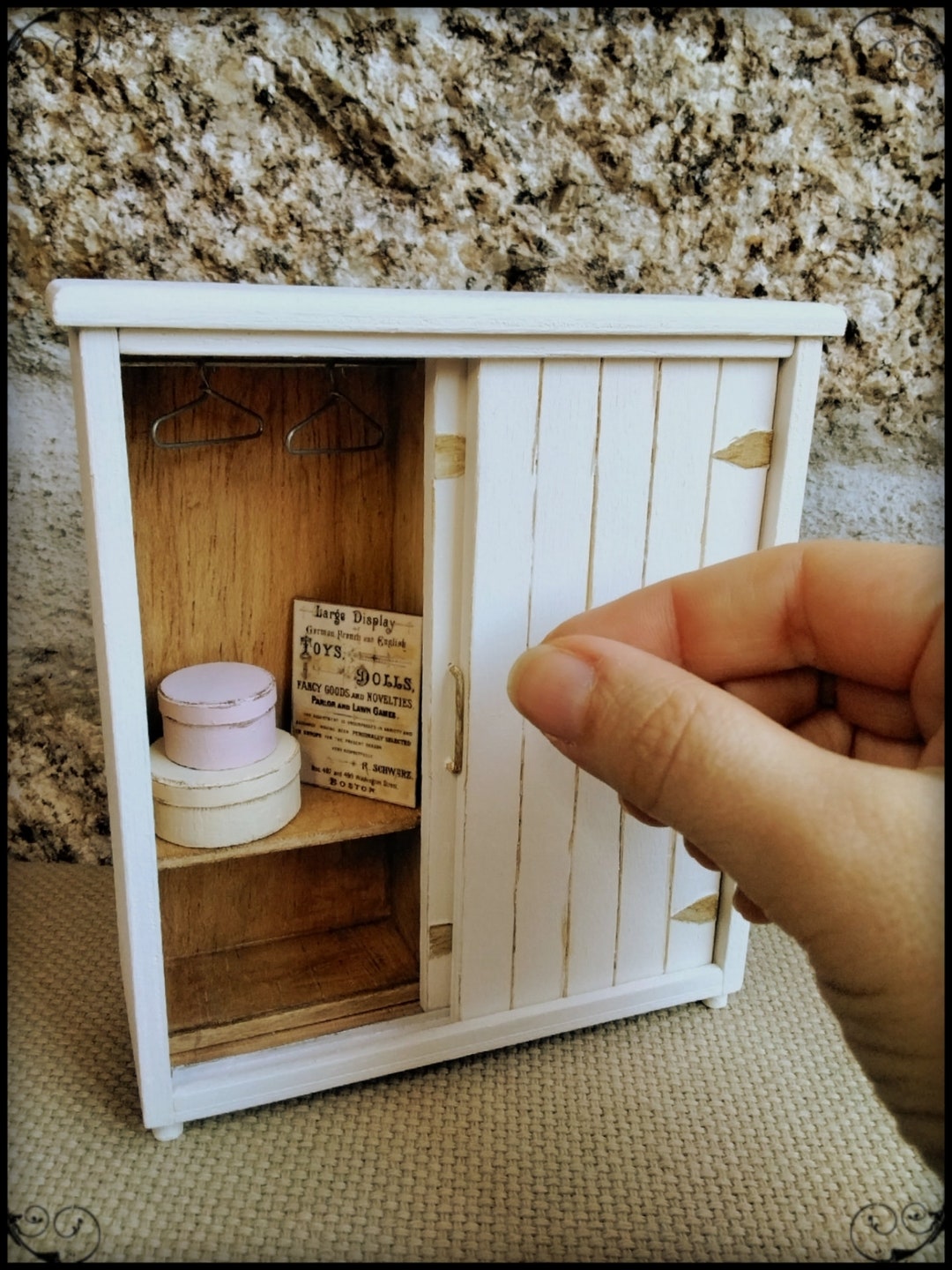 Dollhouse Wardrobe Closet, Dollhouse Miniature Armoire