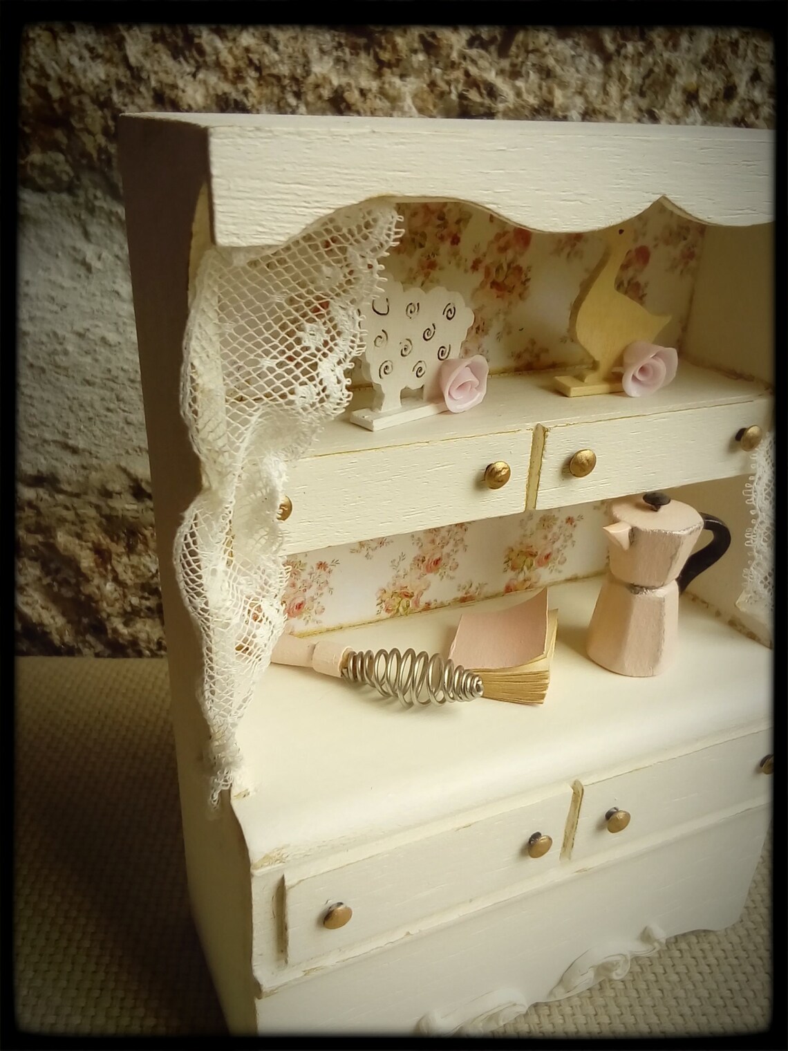 Vestido en miniatura Shabby Gabinete de casa de muñecas | Etsy