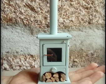 Poêle à bois miniature pour maison de poupée 1/12 paysage, maison de poupée, modèle de décoration miniature pour salon Poêle à bois miniature pour maison de poupée 1/12 paysage, maison de poupée, modèle de décoration miniature pour salon