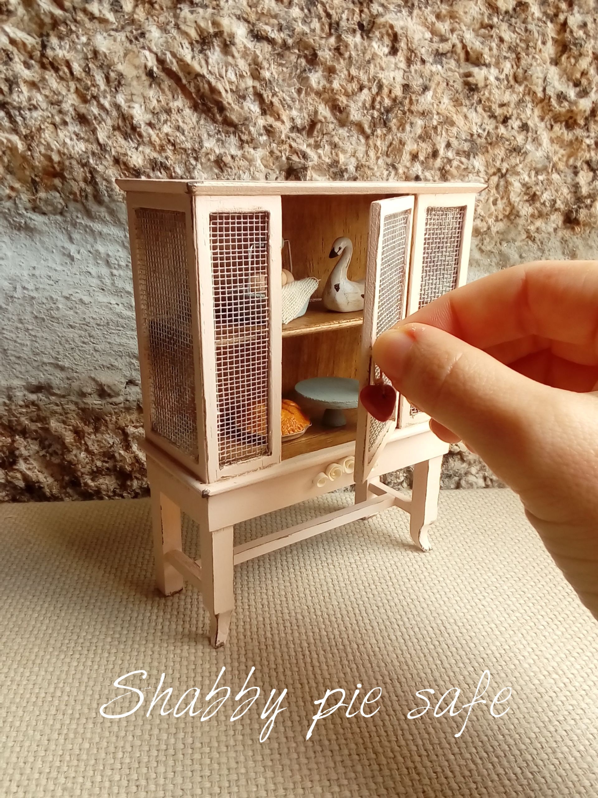Pie Safe Cupboard Cabinet dollhouse furniture miniature CLA10851  1/12 scale 