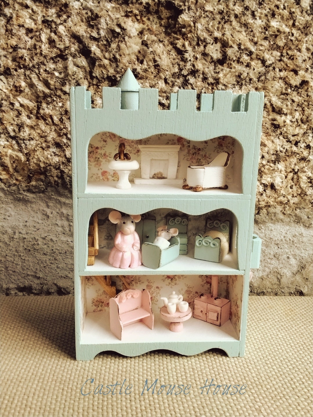 Miniature Mouse House, Dollhouse Mouse Furniture, Dolhouse for a