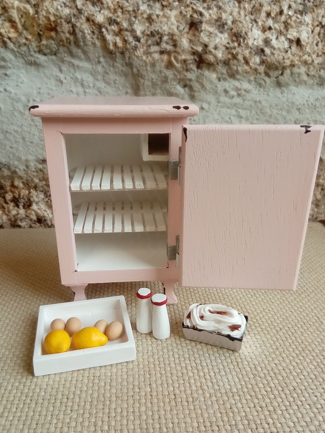 Dollhouse Miniature Fridge Vintage Ice Box Dollhouse Kitchen Etsy