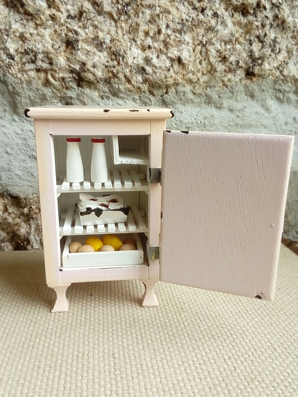 Dollhouse Miniature Fridge Vintage Ice box 1/12 Scale Etsy