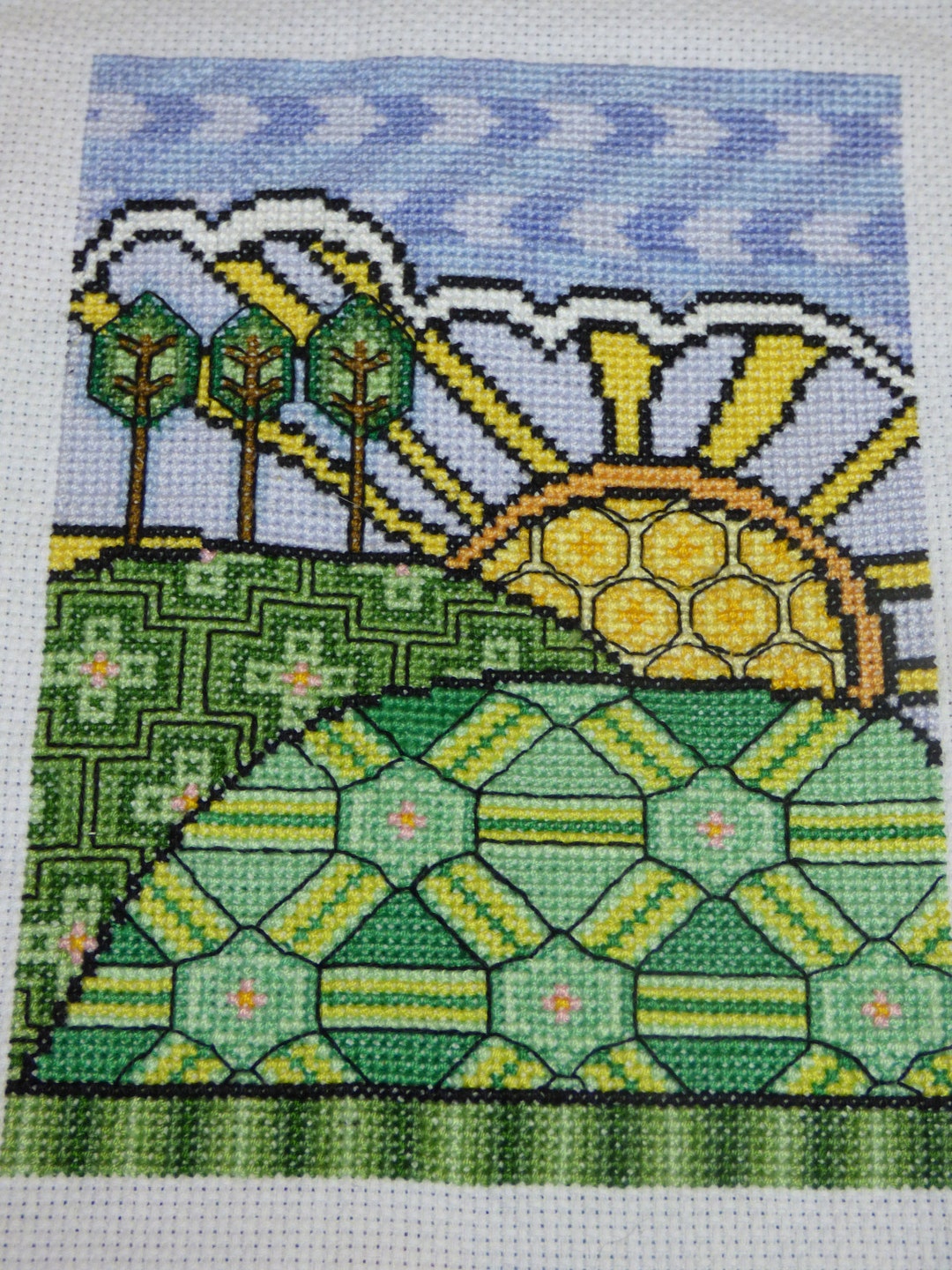 Cross Stitch Pattern Pdf Download Landscape With Trio of Trees - Etsy