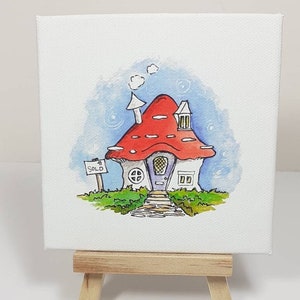Impression d'art miniature Fairy Toadstool House