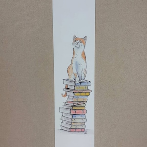 Cats on Books Bookmark, Tabby, Black, Black and White, Ginger and White, Ginger, White, Tabby and White Ginger and white