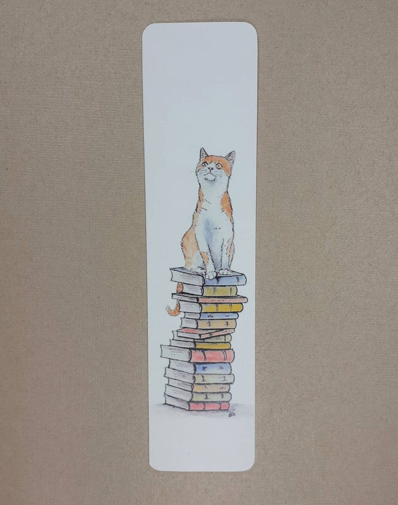 Cats on Books Bookmark, Tabby, Black, Black and White, Ginger and White, Ginger, White, Tabby and White Ginger and white