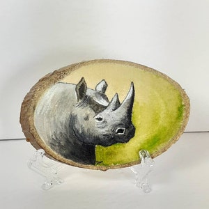 Rhino Painting on Wood