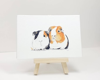 Cavia miniatuur art print, cavia cadeau, cavia aanwezig