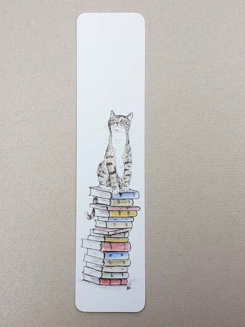 Cats on Books Bookmark, Tabby, Black, Black and White, Ginger and White, Ginger, White, Tabby and White Tabby and White 2