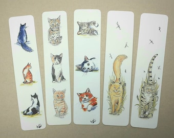 Cats Bookmark, Ginger cat, Tabby cat, grey and white cat, grey cat,black and white cat, kittens, tabby kitten, calico kitten, Ginger kitten,