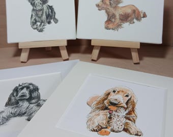 Lámina artística de Cocker Spaniel: retrato de perro en miniatura para amantes de los spaniel