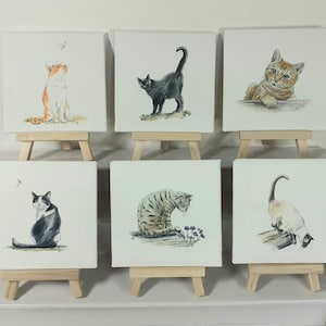 Impression d'art miniature chat sur toile