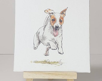 Jack Russell terrier miniature art print, Jack Russell terrier gift, Jack Russell present