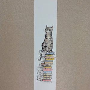 Cats on Books Bookmark, Tabby, Black, Black and White, Ginger and White, Ginger, White, Tabby and White Tabby