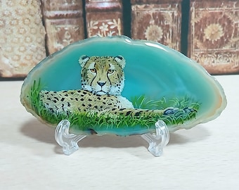 Cheetah Painting on Agate