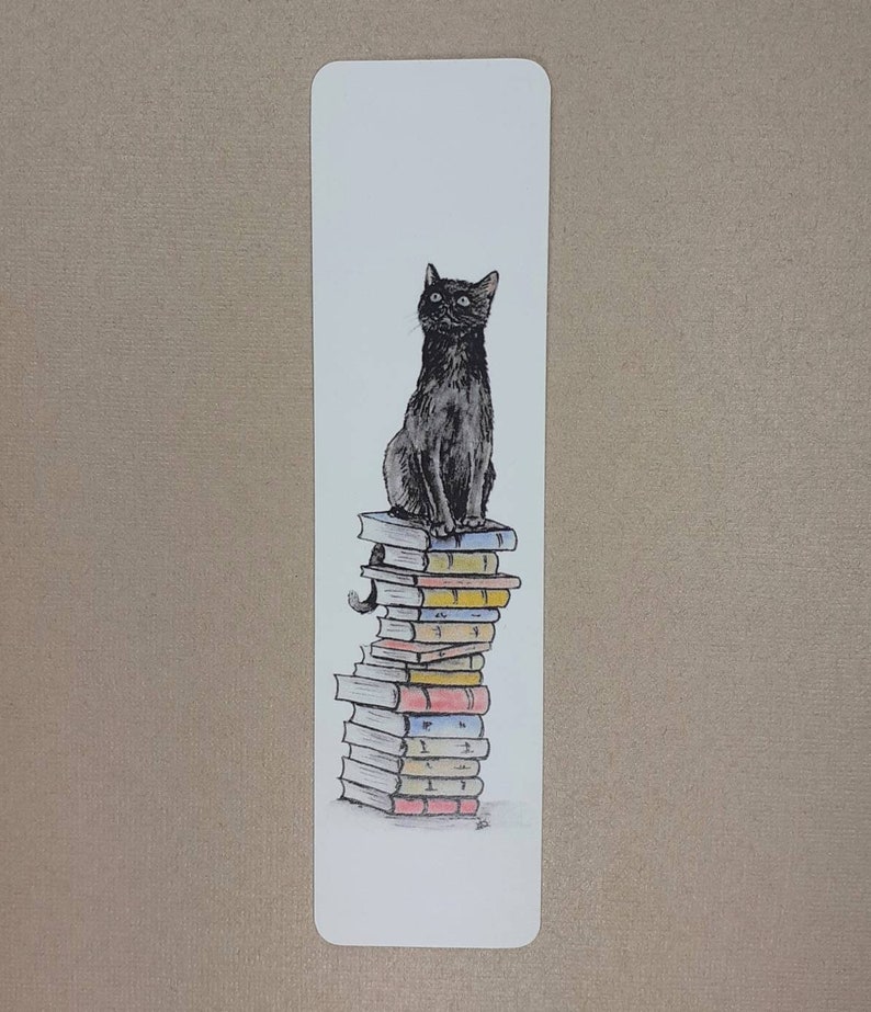 Cats on Books Bookmark, Tabby, Black, Black and White, Ginger and White, Ginger, White, Tabby and White Black