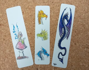 Dragon Bookmark, Faerie Bookmark, Fairy Bookmark, Fantasy Bookmark