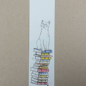 Cats on Books Bookmark, Tabby, Black, Black and White, Ginger and White, Ginger, White, Tabby and White White