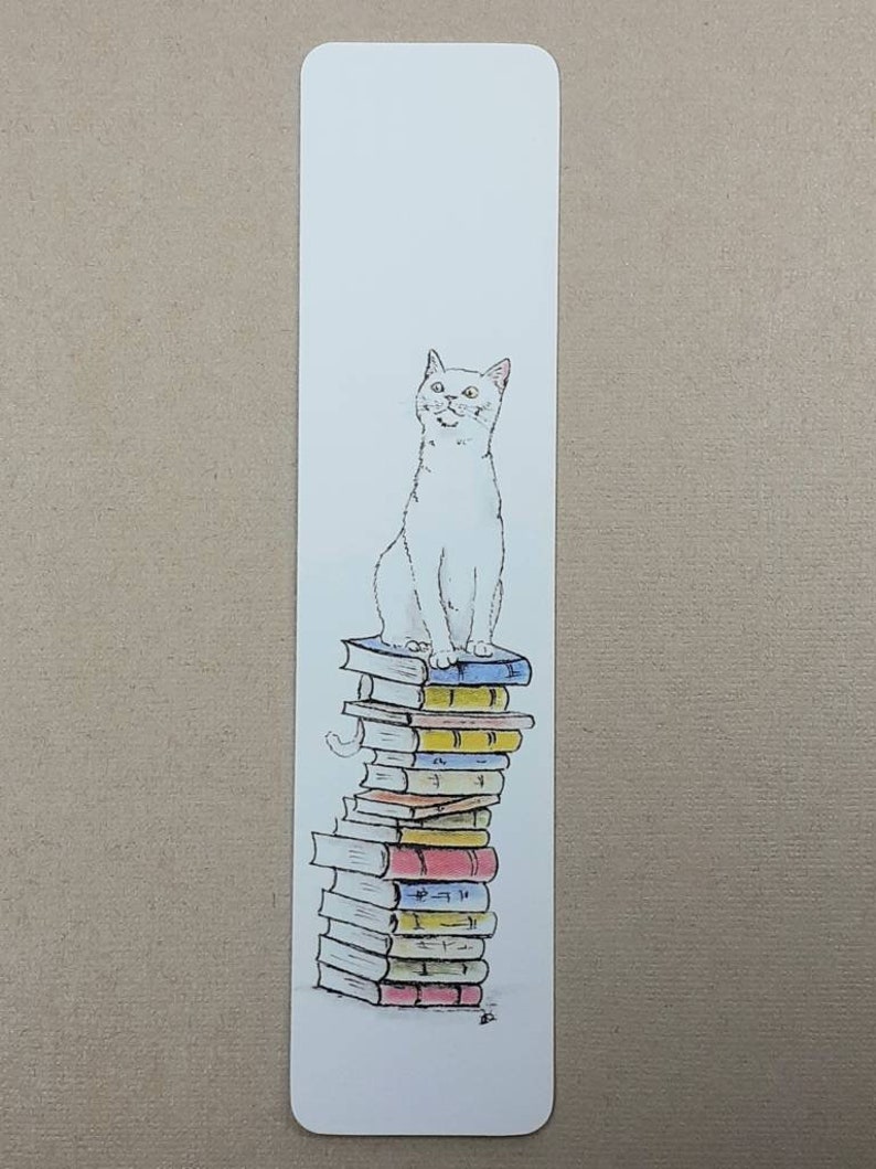 Cats on Books Bookmark, Tabby, Black, Black and White, Ginger and White, Ginger, White, Tabby and White White