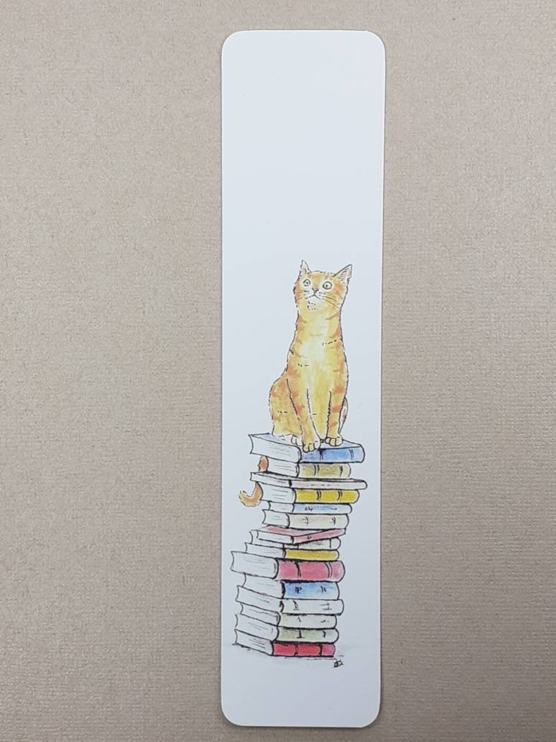 Cats on Books Bookmark, Tabby, Black, Black and White, Ginger and White, Ginger, White, Tabby and White Ginger