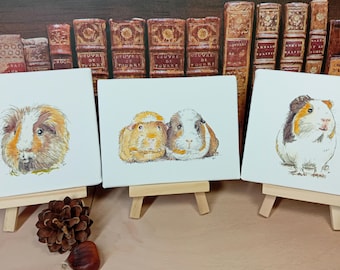 Guinea pig miniature art print