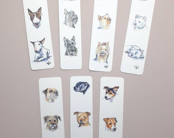 Terrier Bookmark, Staffie Bull Terrier, Westie, English Bull Terrier, Scottish Terrier, Jack Russell, Yorkshire Terrier, Border Terrier