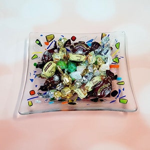 Clear Glass Square Serving Bowl, Small Glass Plate, Housewarming Gift