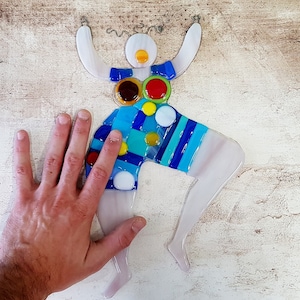Colorful Glass Sculpture "Nana" Inspired By Niki de Saint Phalle, Handmade Fused Glass, New Home Gifts