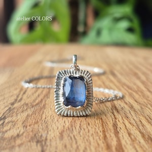 Kyanite Necklace In Sterling Silver,Blue Kyanite Necklace,Natural Kyanite Pendant,Kyanite Gemstone,Gift For Her