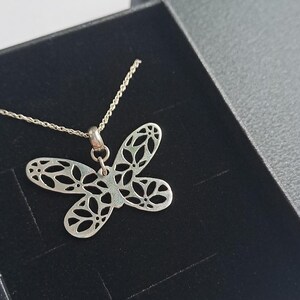 Sterling Silver Butterfly Pendant: Handmade Dainty Necklace