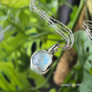 Rainbow Moonstone Necklace,Sterling Silver Moonstone Pendant,Handmade Necklace,Rainbow Moonstone,Moonstone Jewelry, Gift For Her