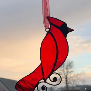 Stained Glass Cardinal Suncatcher